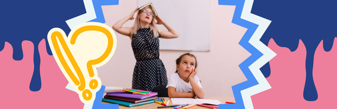 Banner photo showing a frustrated teacher and student