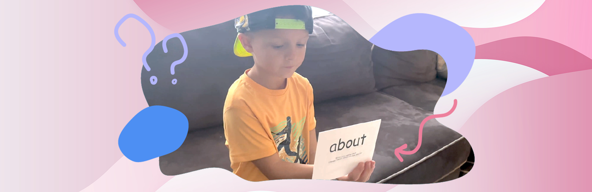 boy on couch with SnapWords® sight words card