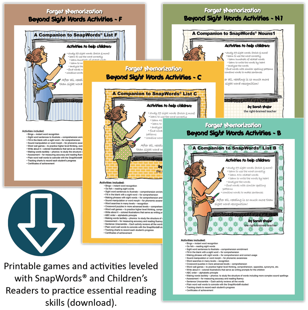 Beyond Sight Words Activities Levels B, C, F, and Nouns 1