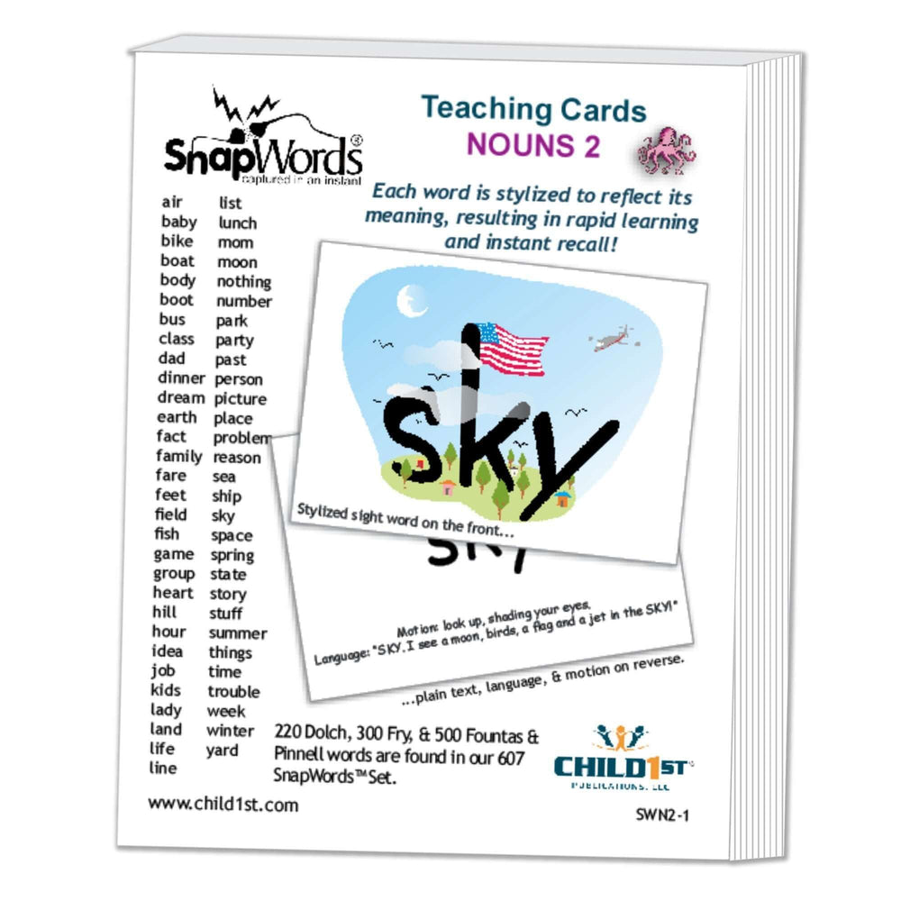 SnapWords® Nouns List 2 Teaching Cards