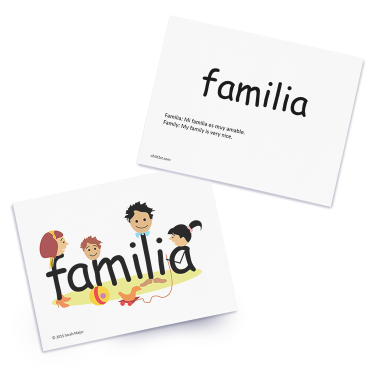 Educational cards for learning Spanish words 'ojos' and 'amigos' with colorful illustrations and engaging designs.