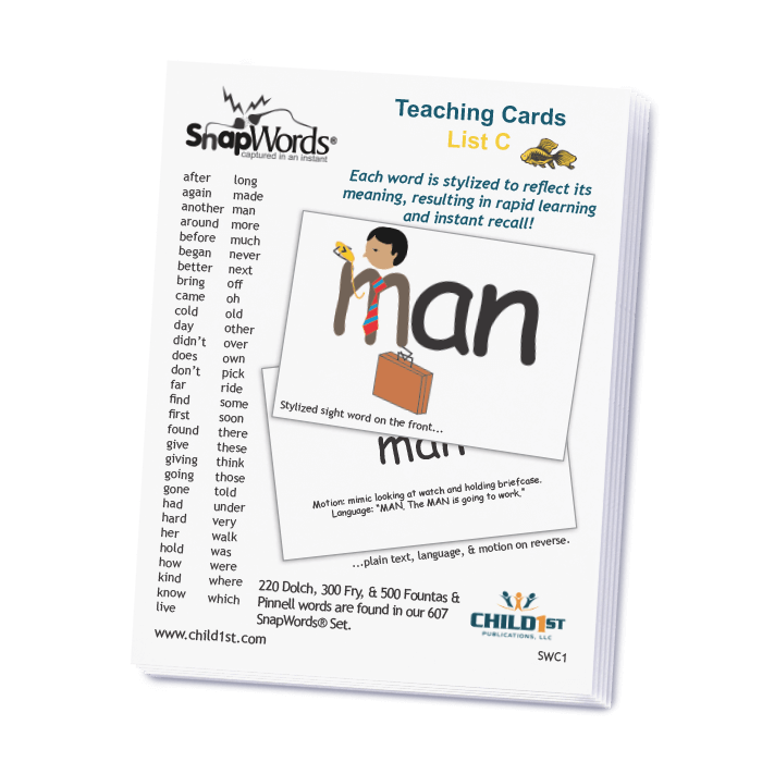 SnapWords® List C Teaching Cards