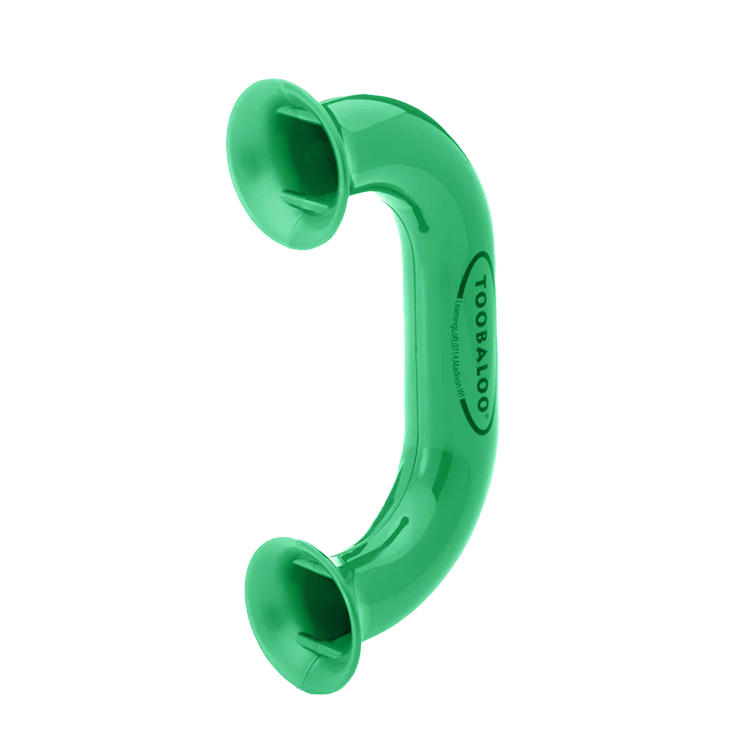 Transparent image of the Toobaloo Reading Fluency Tool in green, designed to enhance reading fluency and comprehension through auditory feedback.