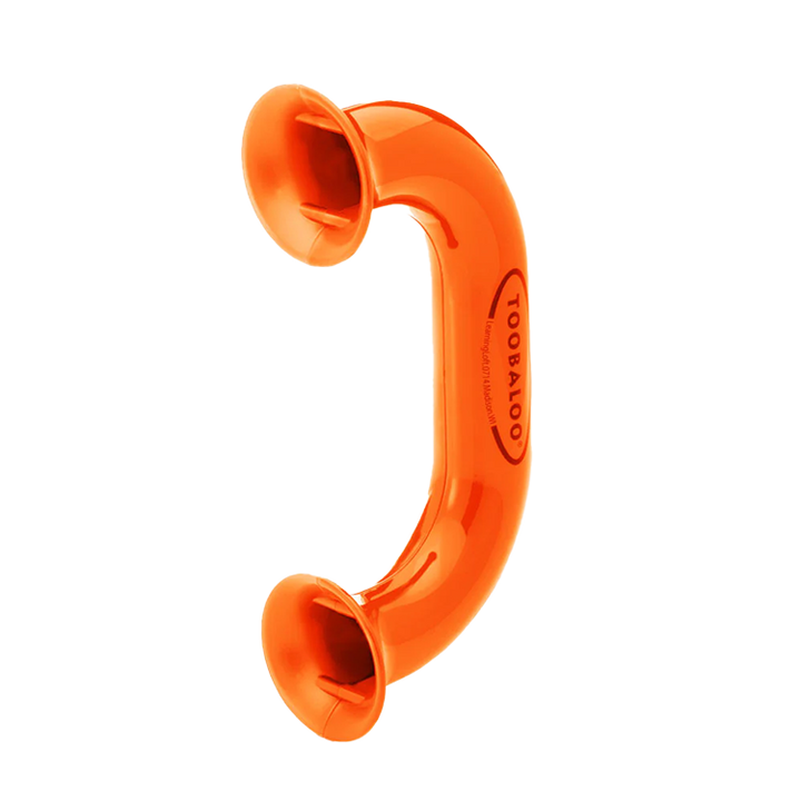 Transparent image of the Toobaloo Reading Fluency Tool in orange, designed to improve reading fluency and comprehension through auditory feedback.